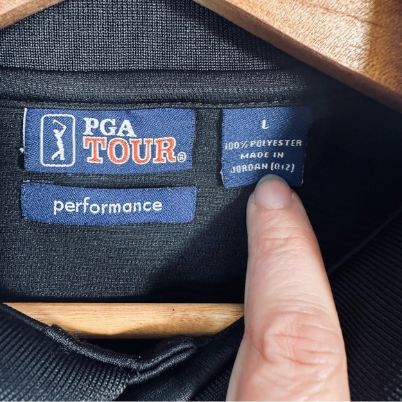 PGA Tour Black Polo Shirt Classic Style - Picture 2 of 3